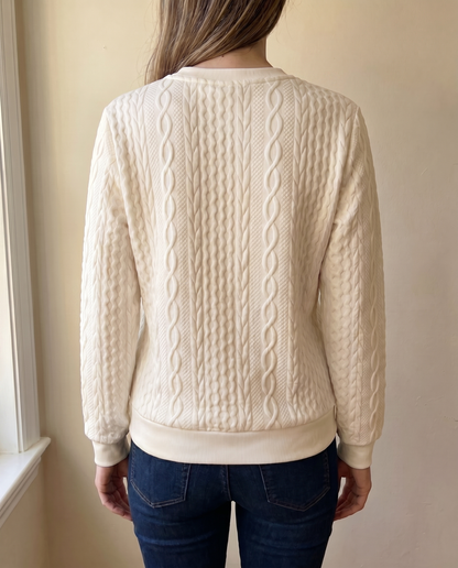 Phaeline | Cable Knit Half Zip Sweatshirt