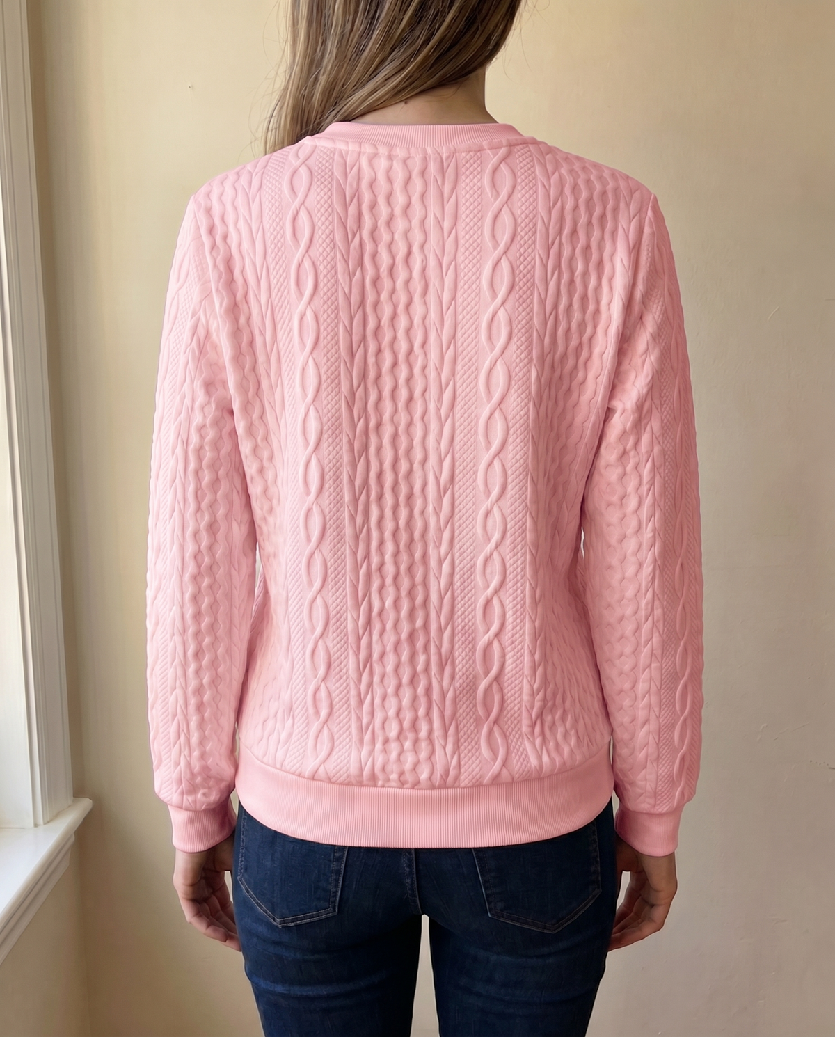 Phaeline | Cable Knit Half Zip Sweatshirt