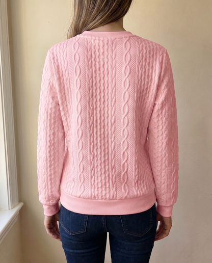 Phaeline | Cable Knit Half Zip Sweatshirt