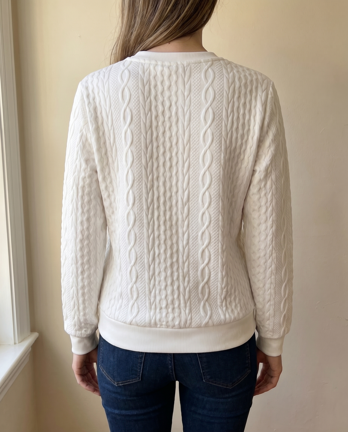 Phaeline | Cable Knit Half Zip Sweatshirt