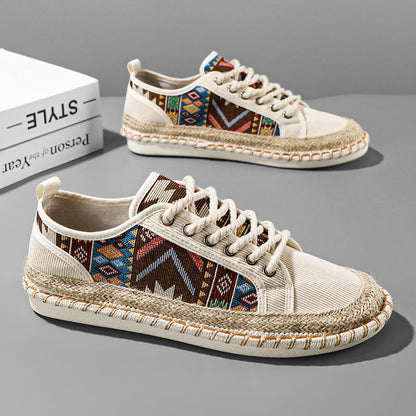 Langston | Canvas Tribal Lace Up Sneakers