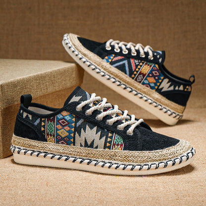 Langston | Canvas Tribal Lace Up Sneakers