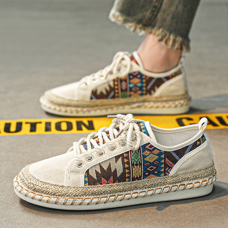 Langston | Canvas Tribal Lace Up Sneakers