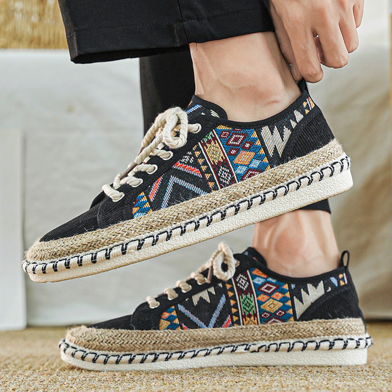 Langston | Canvas Tribal Lace Up Sneakers