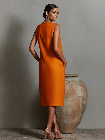 Liorenne | Minimalist Linen Column Dress