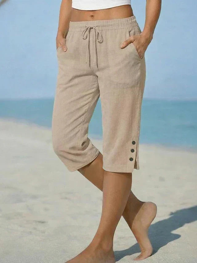 Audrina | Casual Drawstring Cropped Pants