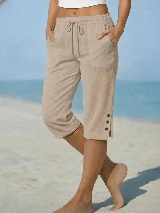 Audrina | Casual Drawstring Cropped Pants