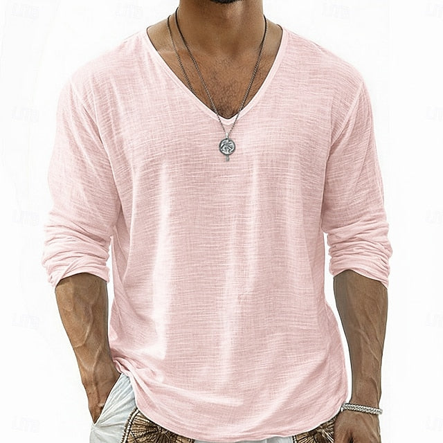 Alton | Lightweight Slub V Neck Shirt
