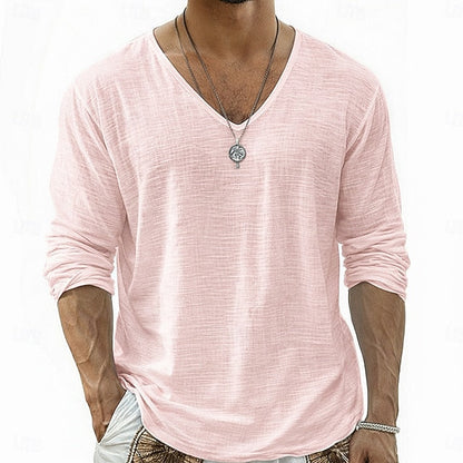 Alton | Lightweight Slub V Neck Shirt
