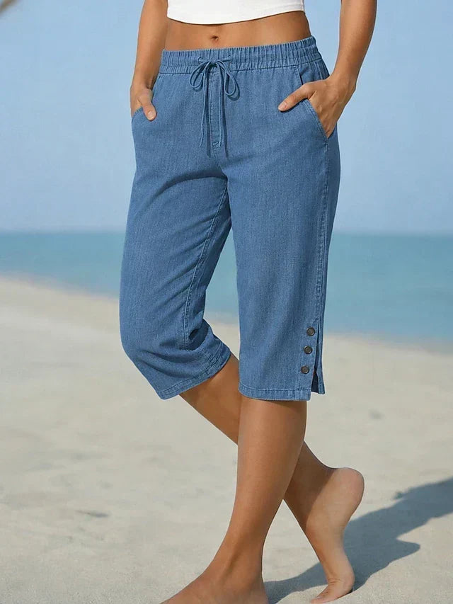 Audrina | Casual Drawstring Cropped Pants