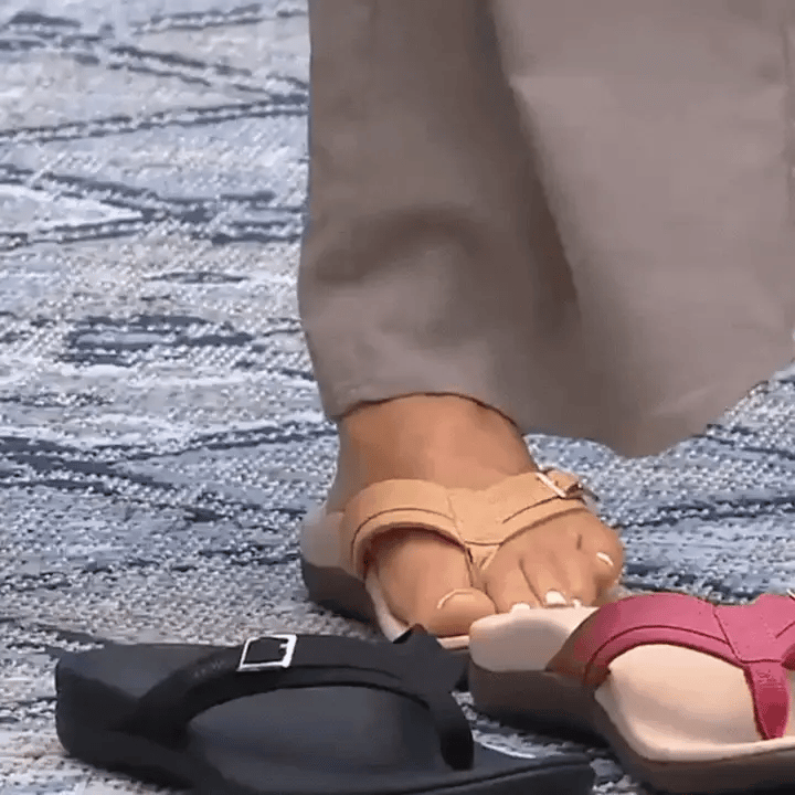 Syllwyn | Buckle Strap Toe Post Cushioned Flat Flip Flops