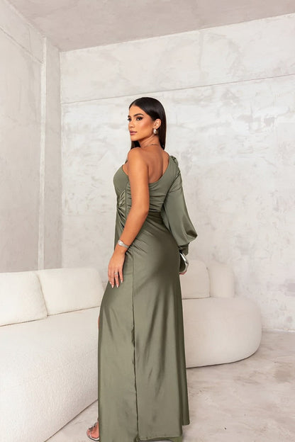 Seraphelle | One Shoulder Ruched Evening Gown