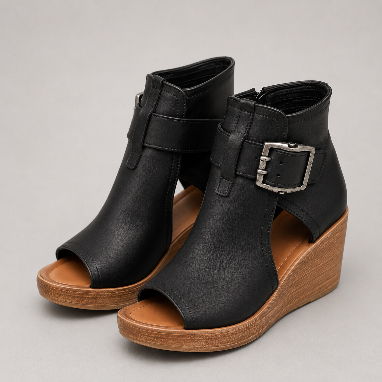 Drusilla | Open Toe Ankle Strap Wedges